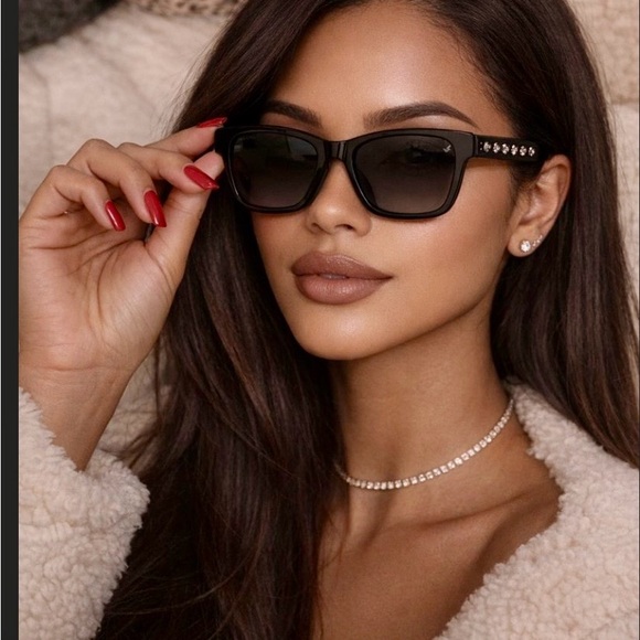 Swarovski Accessories - Swarovski Black Sunglasses with Crystal Accents